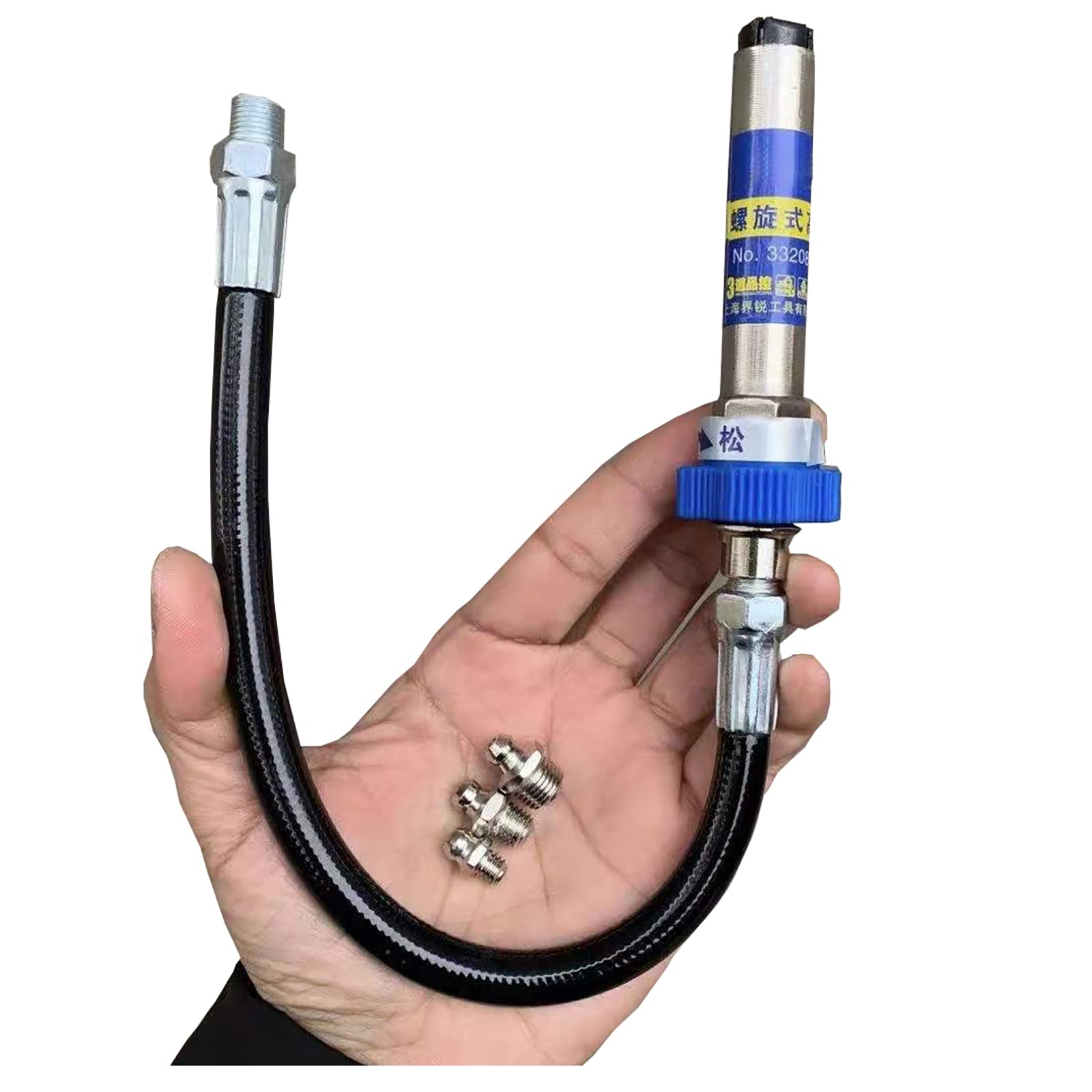 Nadaenq Grease Gun Coupler, Clamp-Type Grease Nipple, Screw-Type High-Pressure Grease Nipple, Self-Locking Grease Gun Head