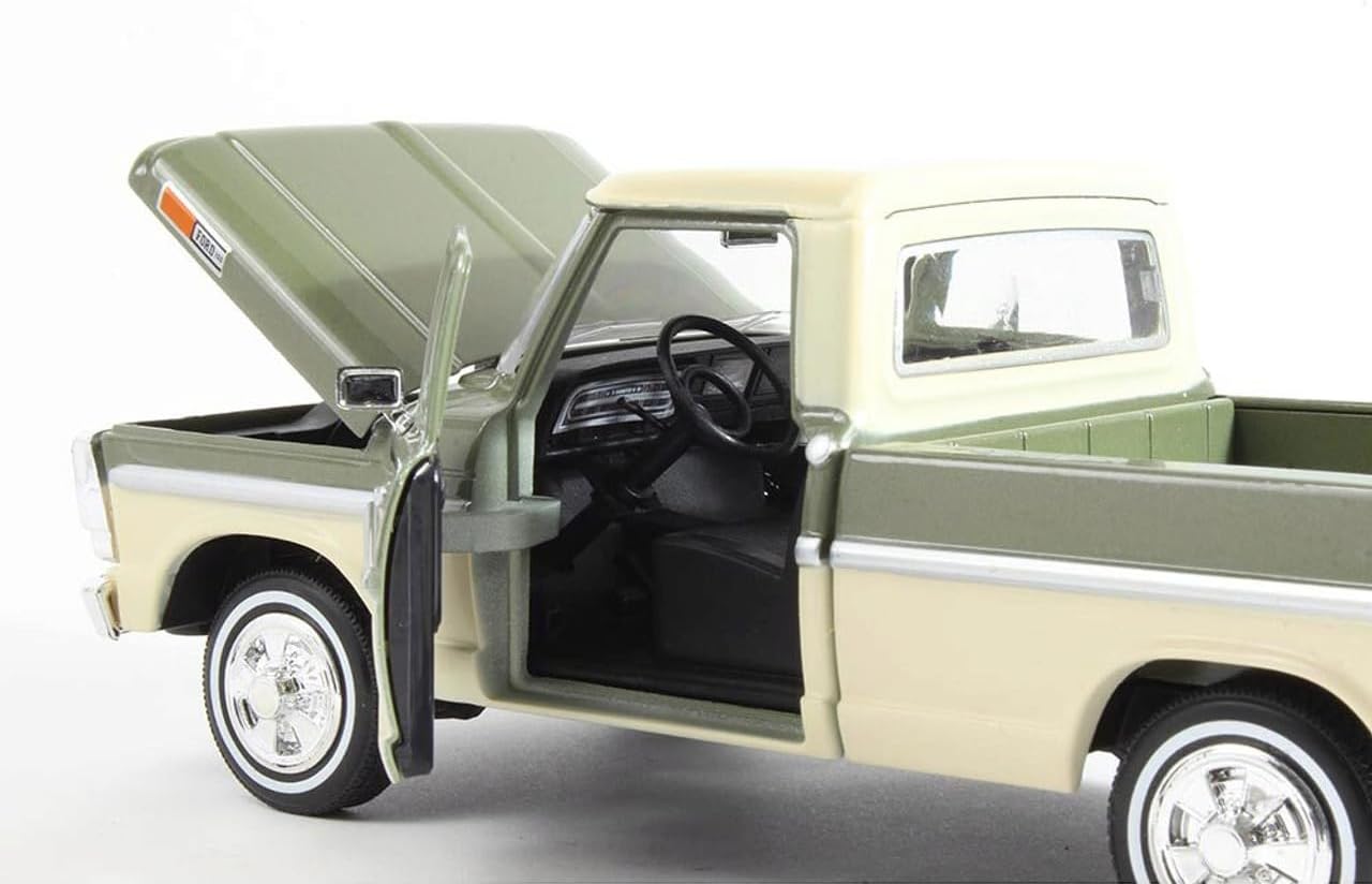 1969 Ford F-100 Pickup Truck, Green/Cream 71315LGN - 1/24 Scale Diecast Model Car