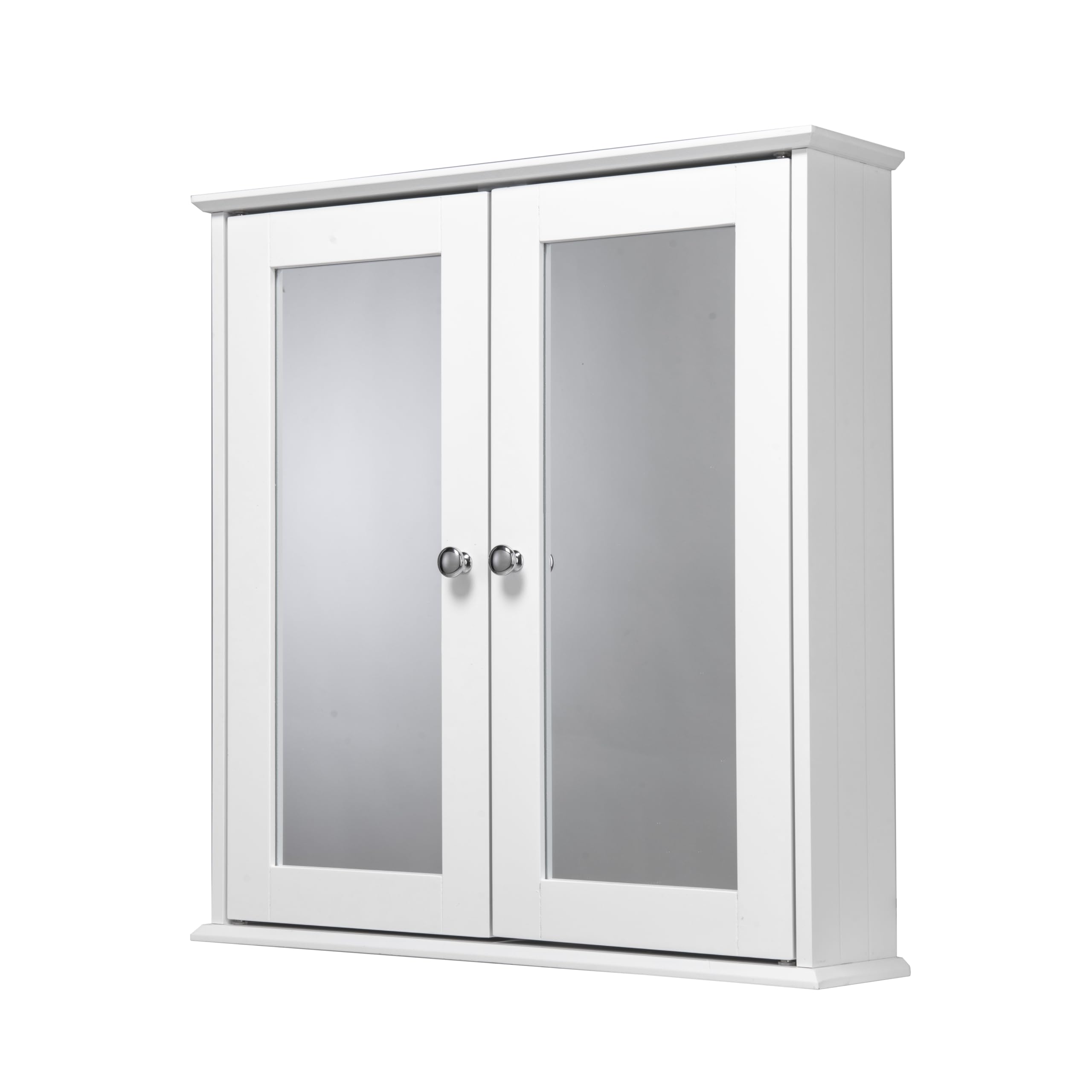 Croydex Bathroom Mirror Cabinet (58X56x13cm) - Ashby White
