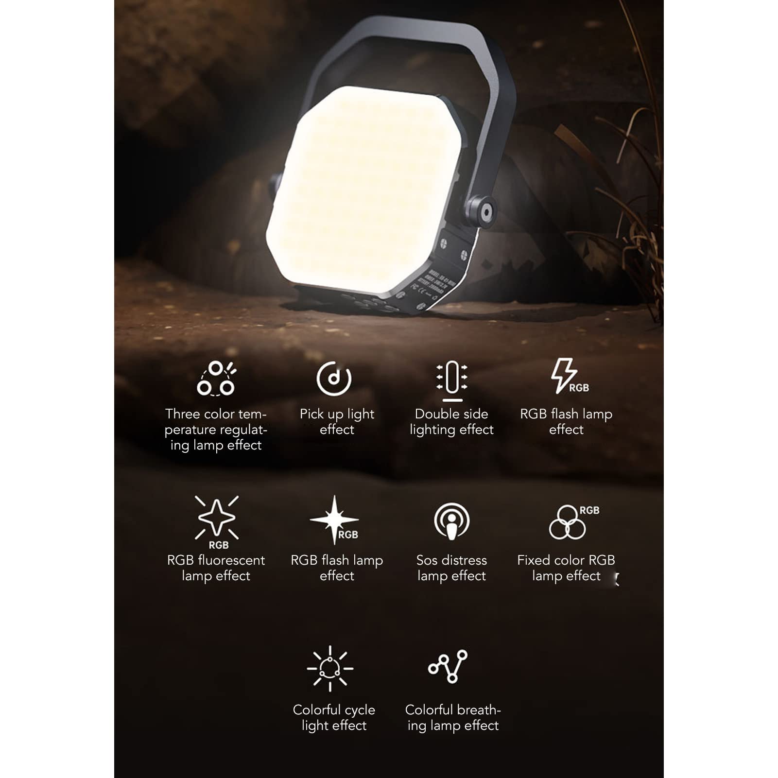 Retro Ricaricabile LED Lanterna di Campeggio Ottagonale Esterna Lampada di Campeggio