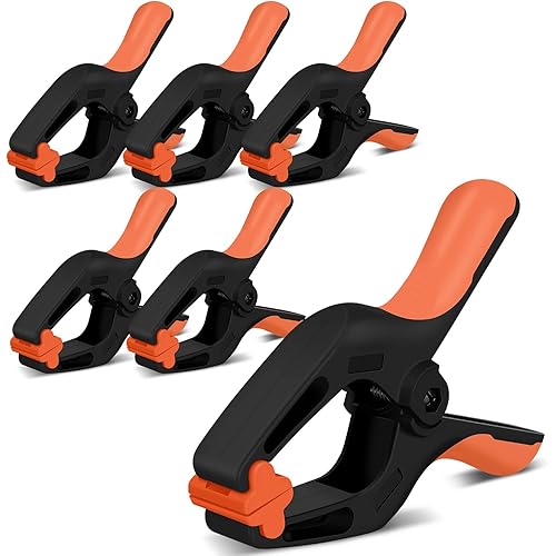 HORUSDY 6-Pack Spring Clamps Heavy Duty, 7-inch Large Plastic Clamps for Crafts with 3.7 Inch Jaw Opening for DIY, Gluing, Clamping and Securing