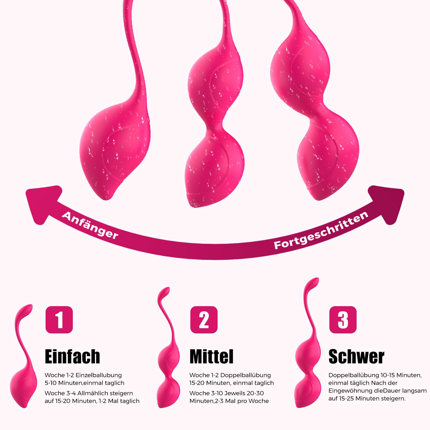 Amore sfere Training, Allmay medica polsino in silicone kegel Balls palline, Piatto fondo Training Aiuto palline da pavimento Trainer, Sex Allenamento per donne