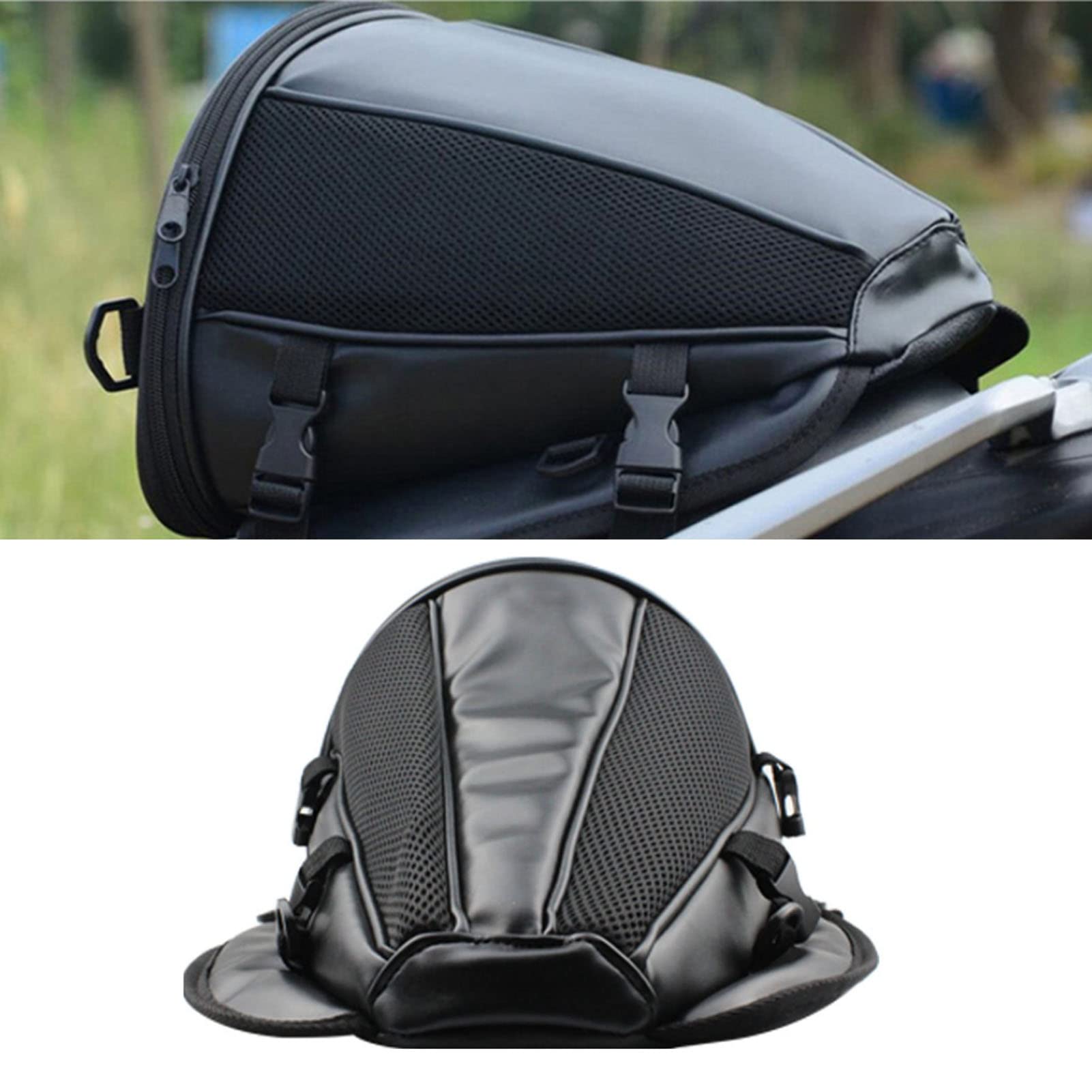 Topyond Motorcycle Bag Large Capacity Anti Skid PU Waterproof Lightweight Motorbike Tail Bags Easy to Install Motorcycle Accessory, normal, popular