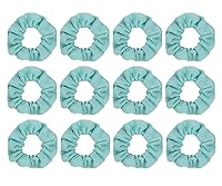 Vista 8 de Coleteros de algodón para el cabello, de un solo jersey, color sólido, ligas elásticas para el cabello para mujer, accesorios (color blanco roto)