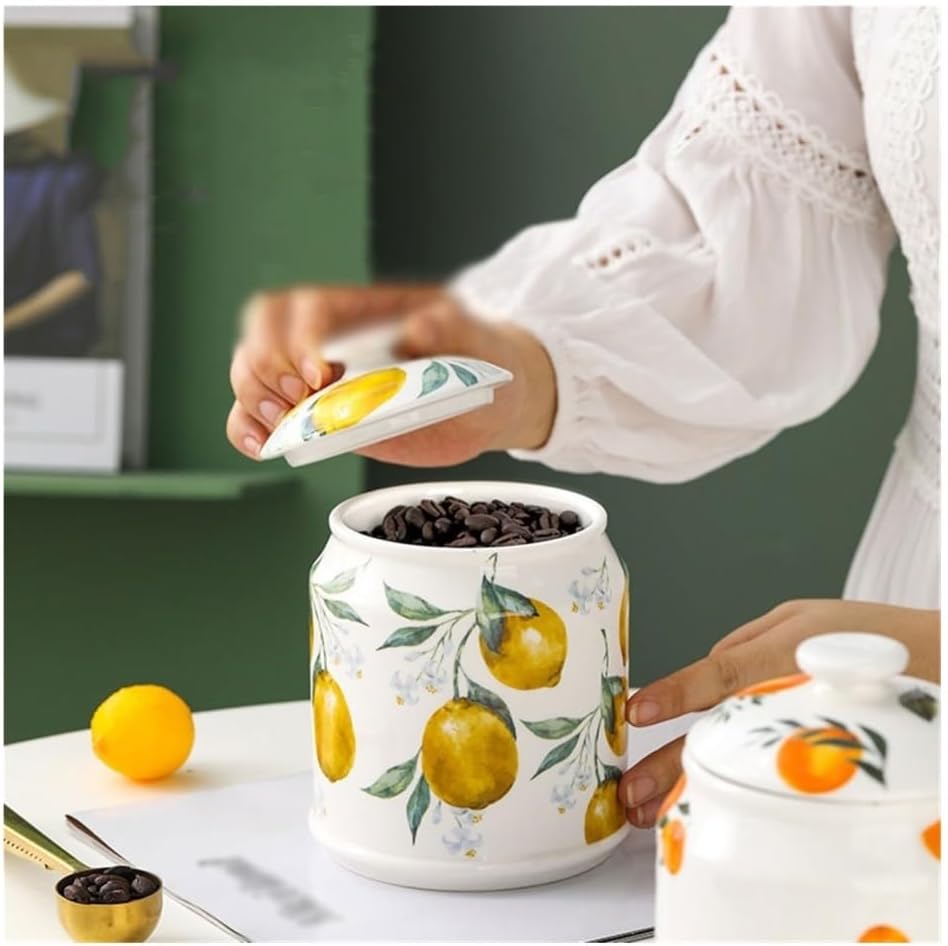Tea Container Ceramic Loose Leaf Tea Canister Household Miscellaneous Food Storage Kitchen Empty Canisters