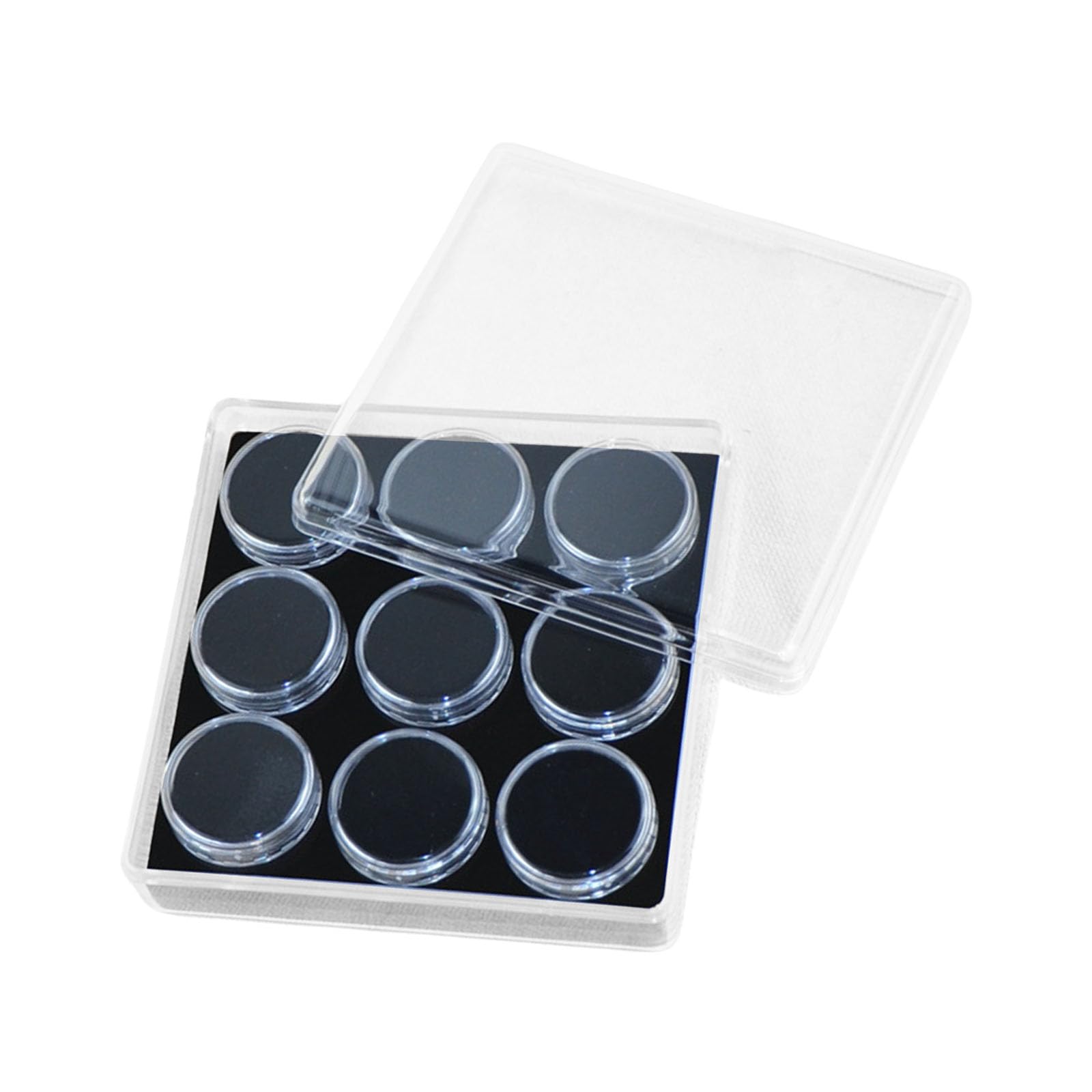 Jazuaiao Jewelry Storage Case with 9 Compartment Featuring Rotating Lid and Protective Designs for Rings and Gemstones Jewelry Store Display Box