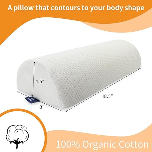 Miniatura 8 de Almohada de rodilla Half Moon Bolster, almohada de espuma viscoelástica para aliviar el dolor de espalda, cuña lumbar redonda para piernas que