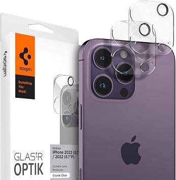 Spigen iPhone 16 Pro/Pro Max / 15 Pro/15 Pro ile Uyumlu Kamera Lens Camı Koruyucu GLAS.tR Optik (2 Adet) Şeffaf - AGL05761 (Spigen TR Garantili)