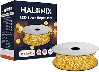 Halonix 10 Meter (33 Feet) Yellow Rope Light Plug-n-Play Waterproof 1200 Bright LEDs Diwali Lights for Decoration for Home Festive Light Strip Light String Light Pack of 1 (Yellow)
