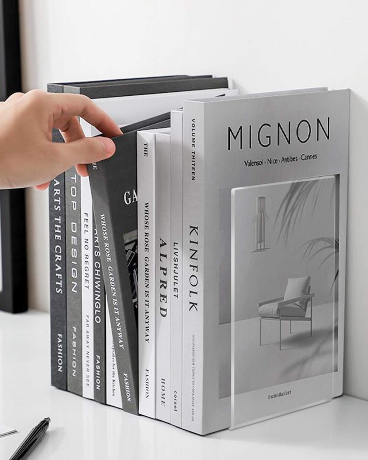 Omabeta Fin De Livre En Acrylique Bouchon De Serre-livres En Acrylique épais En Forme De L, Auto