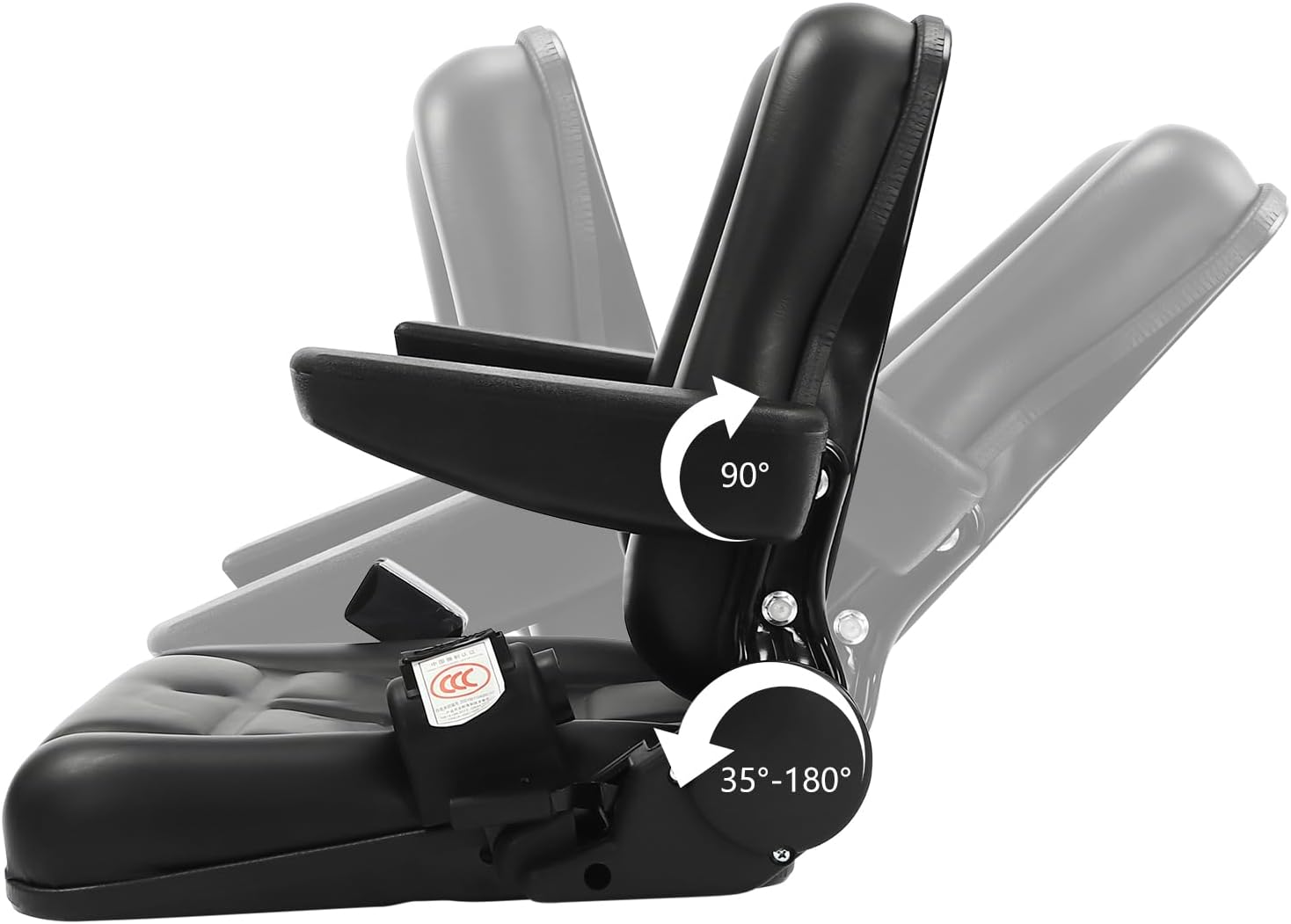 Universal Forklift Seat,Tractor Seat,with Micro Switch,Armrest and Safety Belt,for Tractor,Mower,Skid Loader,Telehandler,Backhoe,Excavator Dozer