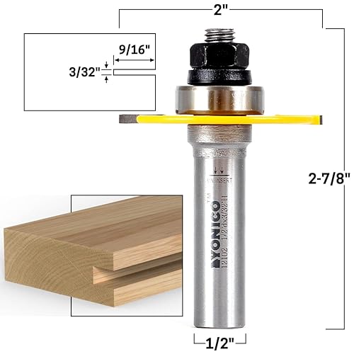 Miniatura 2 de YONICO Broca de fresadora ranuradora 12102 vástago de 332 pulgadas y 12 pulgadas