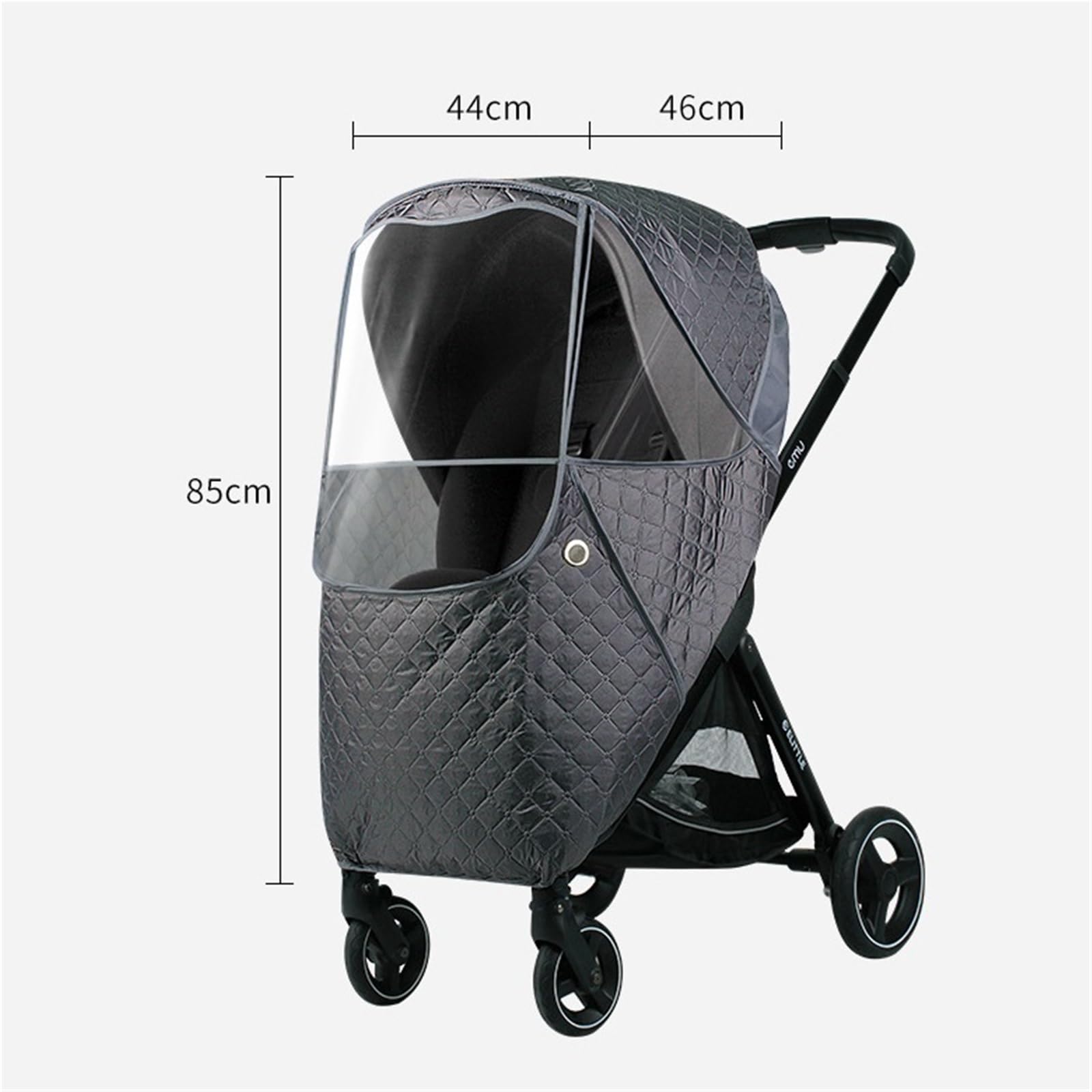 Housse de pluie universelle pour poussette, accessoires de poussette, coupe-vent, chaude, imperméable, en EVA, compatible avec la poussette Bee+ 5 Bee 3 6 Nest (gris foncé)