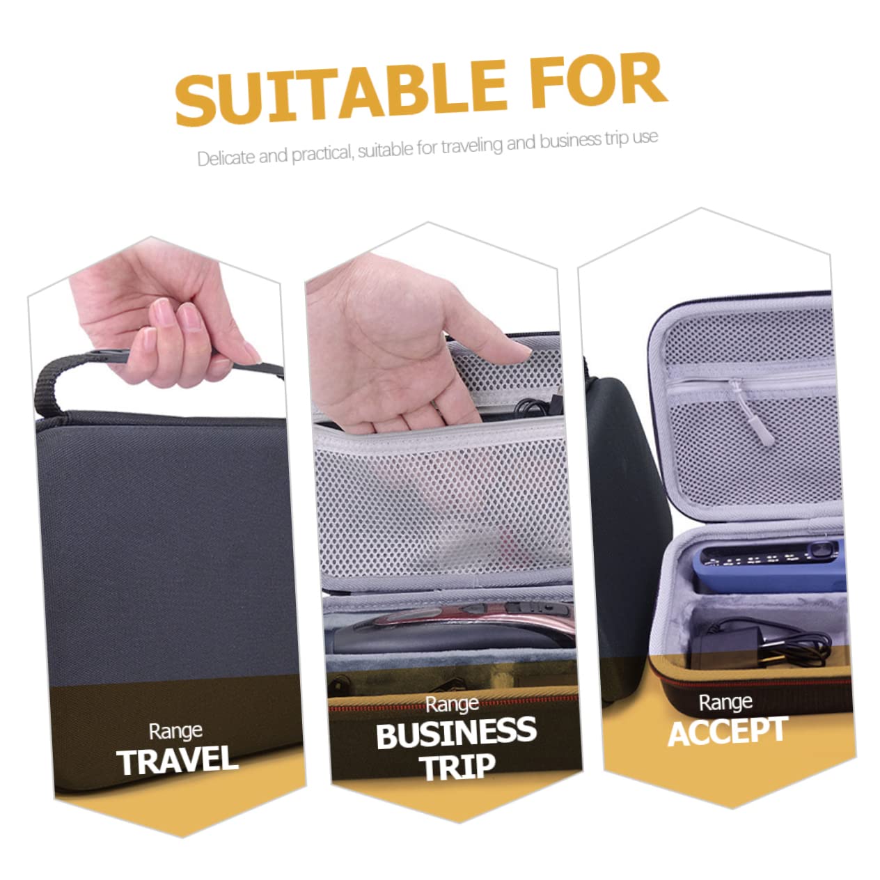 Custodia in Eva Resistente ai Graffi Porta Rasoio da Viaggio Organizer Nero Compatta e Facile da Trasportare per Accessori da Barba e Rasoio Elettrico