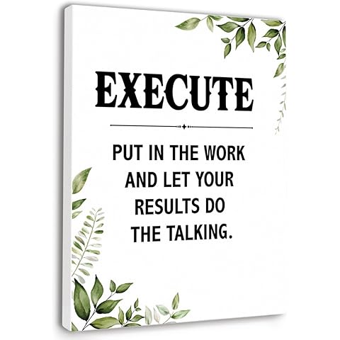 Gwisml Execute Quotes Wall Art,Inspirational Quotes Canvas Frame Paintings For Office Home Workplace Wall Art Decor