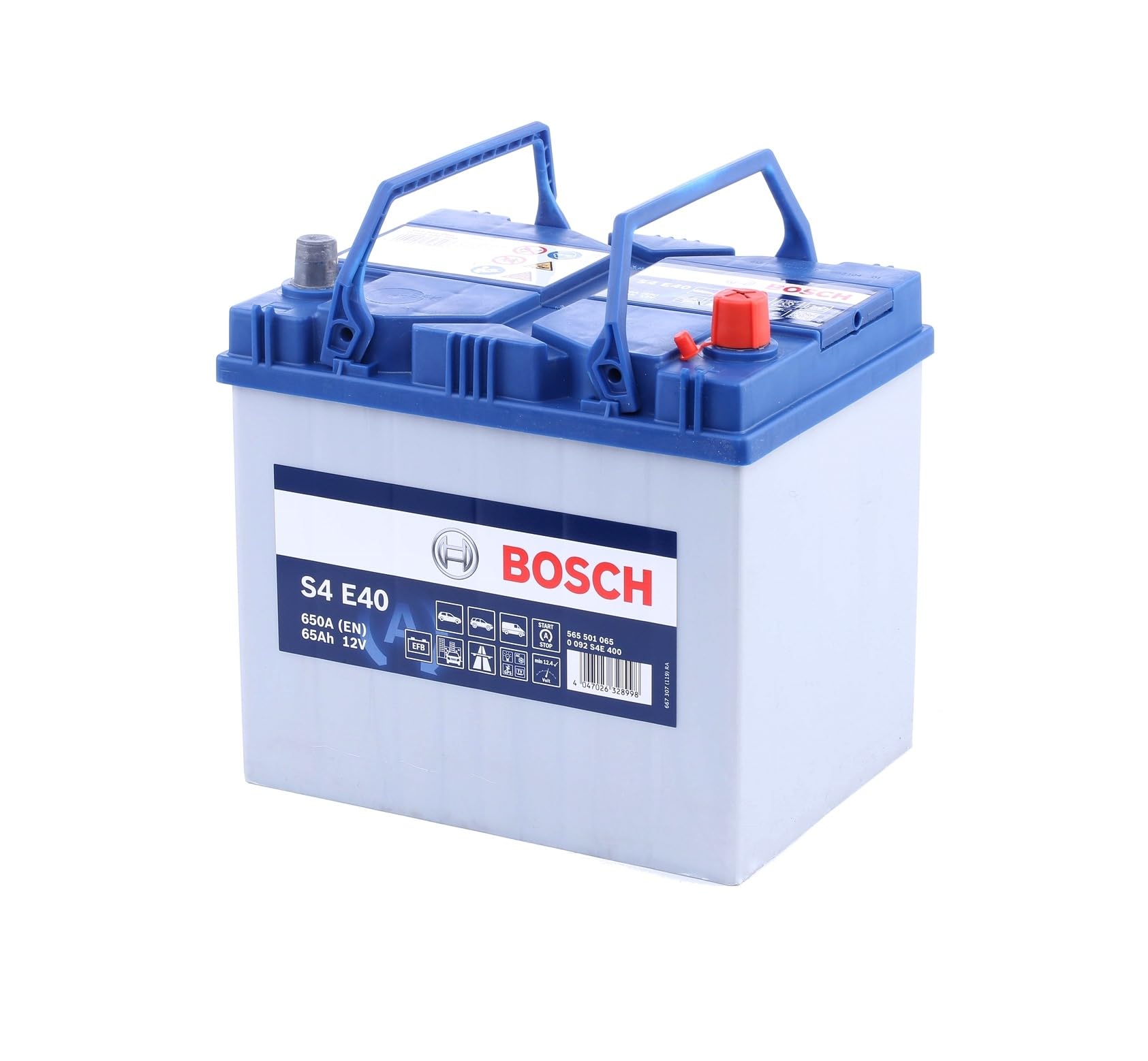 Bosch S4E40 - Car Battery - 65A/H - 650A - Efb Technology - Adapted for Vehicles with Start/Stop System