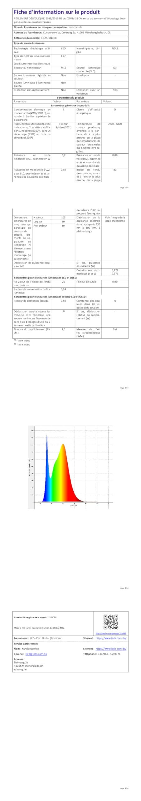 ledscom.de 6x Porzellan Decken-Einbauleuchte TELA weiß, inkl. E27 LED Lampe 918lm, Smart Home, warmweiß - kaltweiß