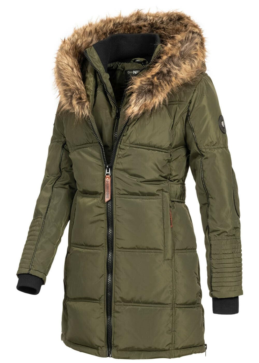 Geographical Norway Belissima - Parka invernale da donna, con cappuccio in pelliccia, XL