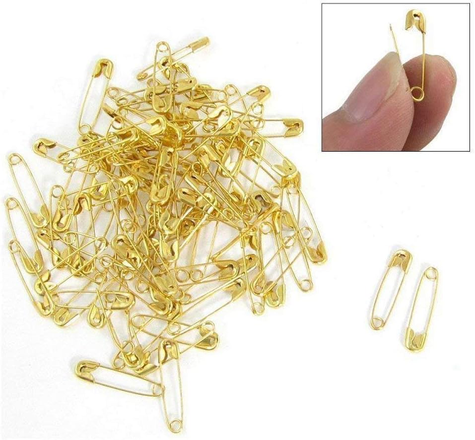 Panlom® Pack 100 Small Safety Pins Metal Crafts Locking Clip Steel Mini Pins