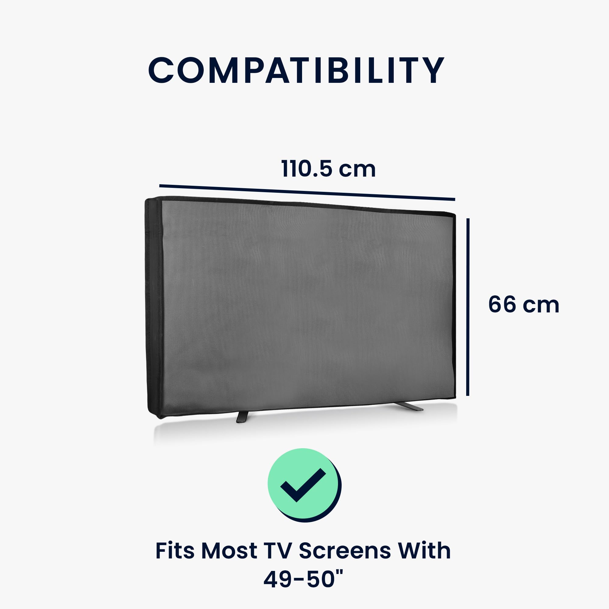 kwmobile 49-50" TV Abdeckung Outdoor mit Reißverschluss - Outdoor Fernsehabdeckung - Fernseher Hülle Bildschirmschutz - TV Schutzhülle wetterfest - Dunkelgrau