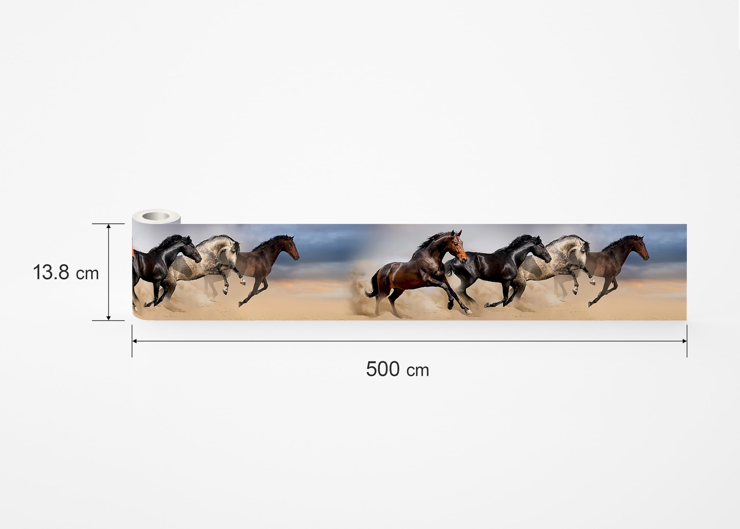 Sticker Mural Frise Autocollante Chevaux AG Design 0,14 x 5 m