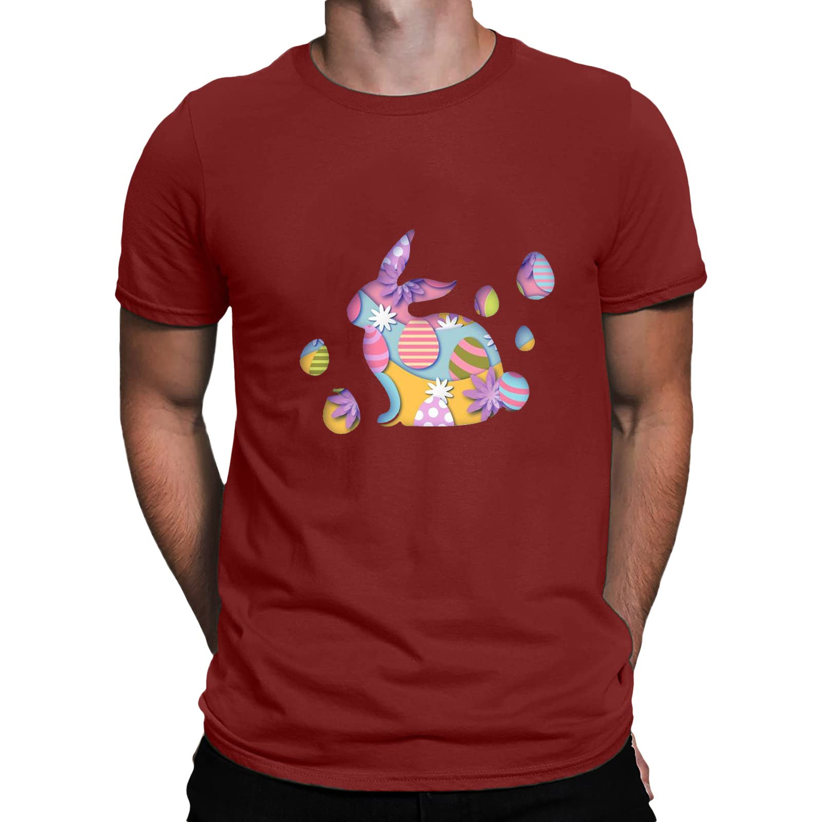 Short Sleeve Vintage Button Down Casual Tennis Tops Casual Comfortable Small Printed T-Shirt Soft Comfortable Cotton Leisure Polo Shirt Men Short Sleeve Casual Sport T Shir, Red, 3XL