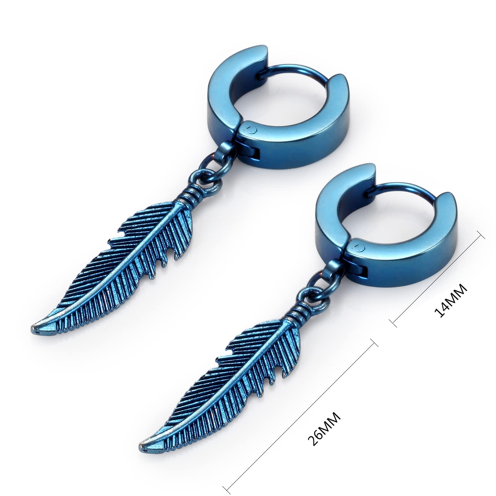 Pack De 4-6 Boucles D'Oreilles Noires Pour Hommes - Acier Inoxydable Hypoallergénique