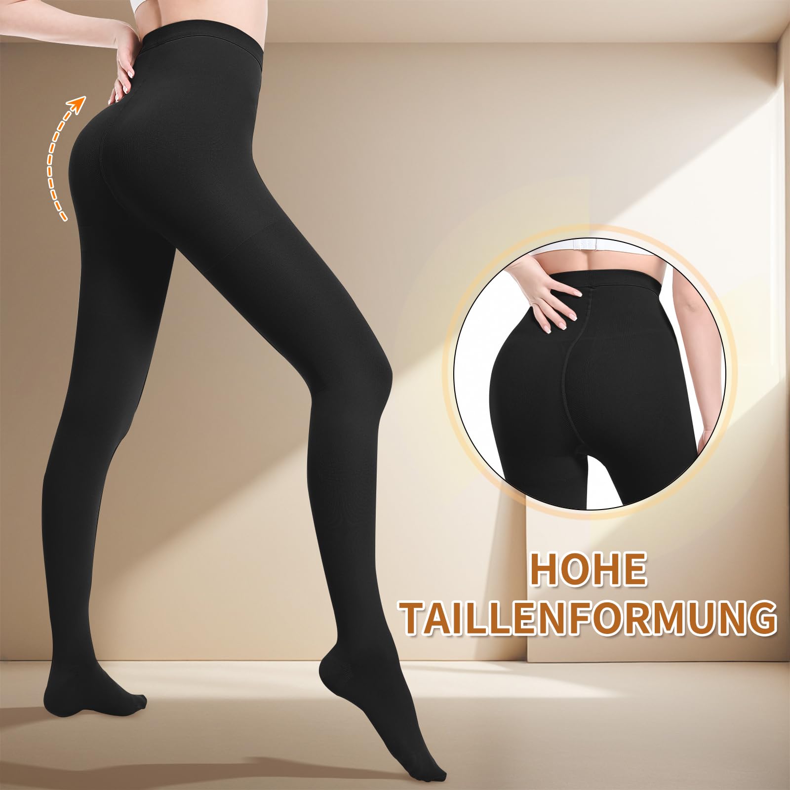 Bas de compression médicaux pour femme, longs, 20-30 mmHg - Bas de contention pour homme, opaques - Pantalon de compression classe 2 - Convient pour les œdèmes varices, TVT