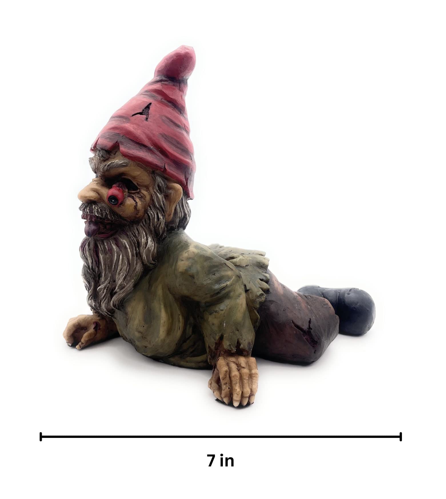 Zombie-Zwerg Gartenstatue Aus Kunstharz – Gruselige Halloween-Deko, Ca. 10,5 X 10,5 Cm, Für Drinnen & Draußen