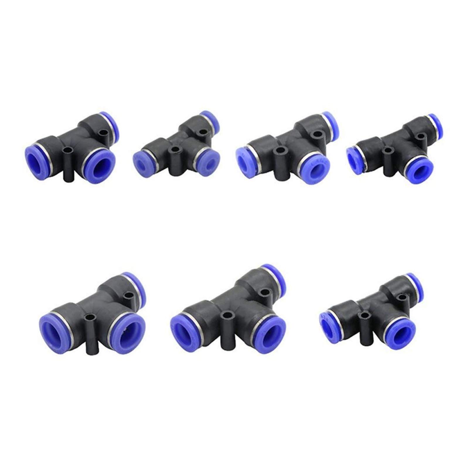 Garden Plumbing Slip-Lock Three Way Quick Connector Irrigation Hose Splitter Pneumatic Pipe Fittings 4/6/8/10/12/14/16mm 6 Pcs (Color : 16mm)