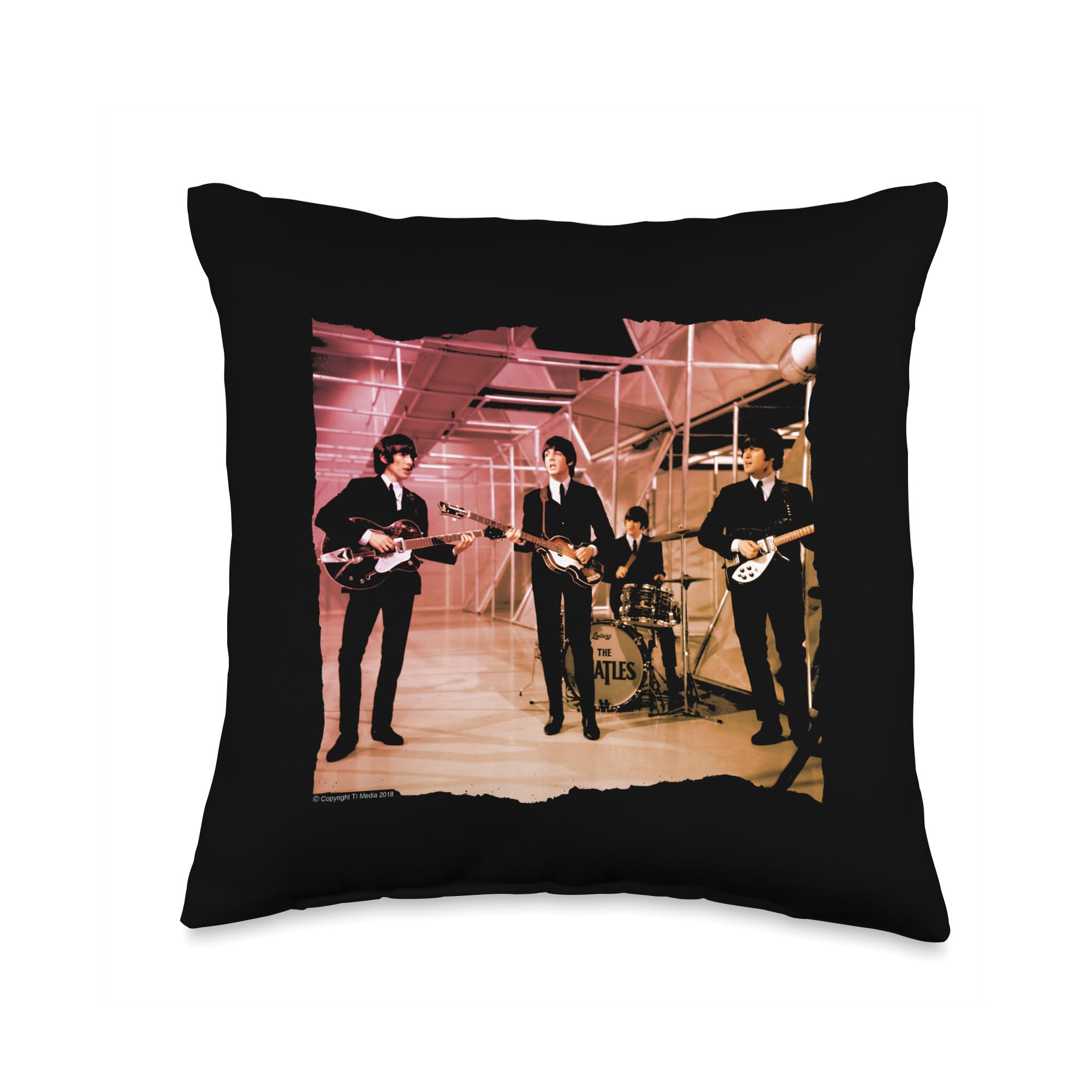 TV Times Beatles Lennon McCartney Show Performance Throw Pillow