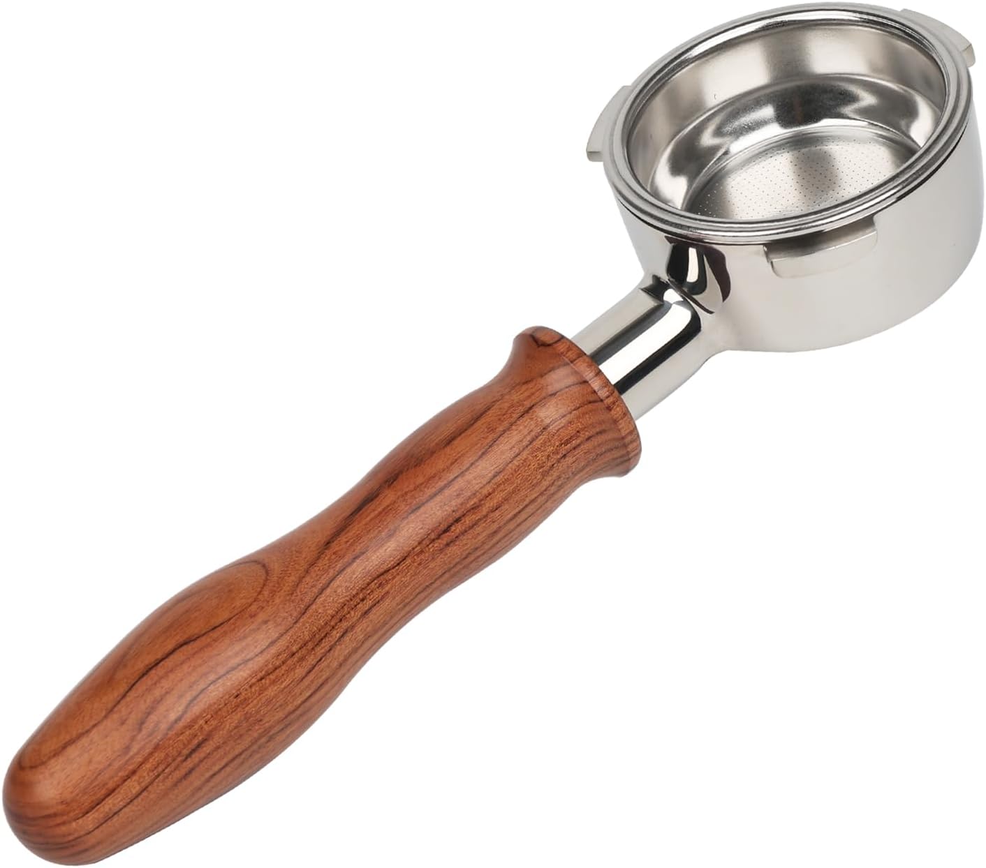 58mm bottomless portafilter with 3 Ears Compatible with CASABREWS/Gevi 58mm Espresso Machines | with Stainless Steel Filter Basket and Wooden Handle