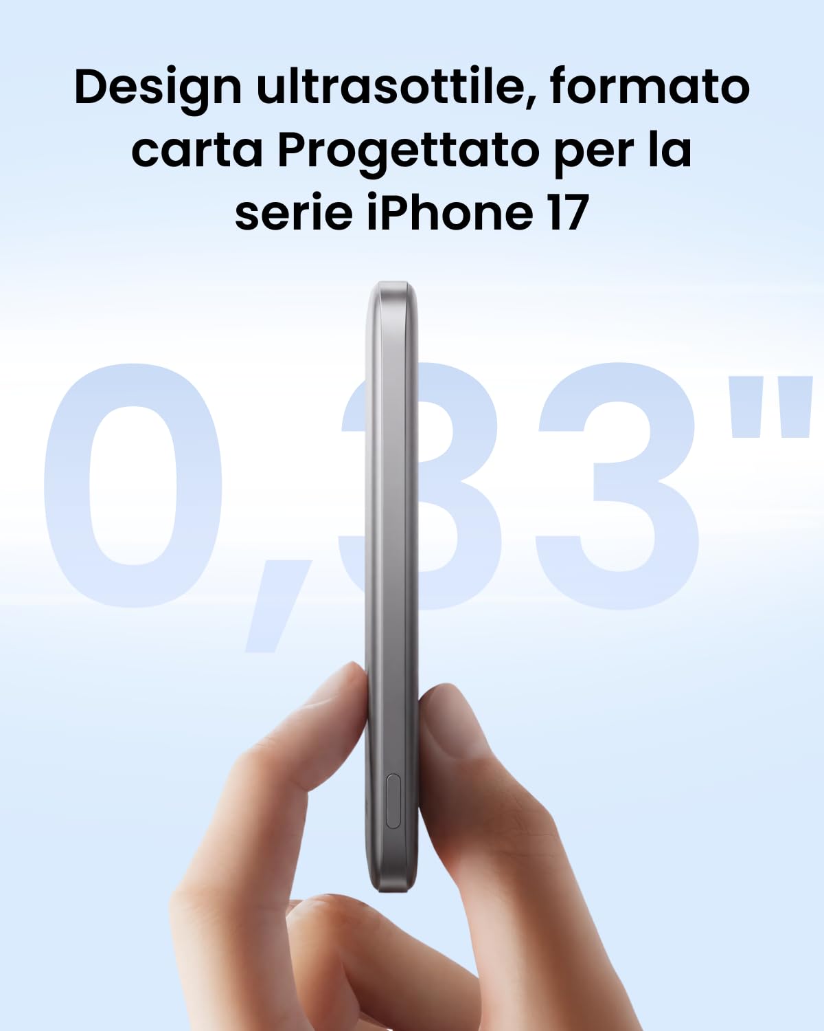 SHARGE Slim Power Bank Magnetico 5000mAh, Qi2 15W Ricarica Rapida Powerbank | Design Ultra Compatto e Leggero, Batteria Esterna Wireless Compatibile con iPhone 17/16/15/14