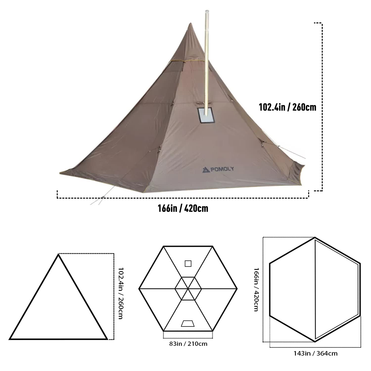 Amazon | POMOLY HUSSAR Plus 2.0 超軽量 キャンプ ワンポールテント  