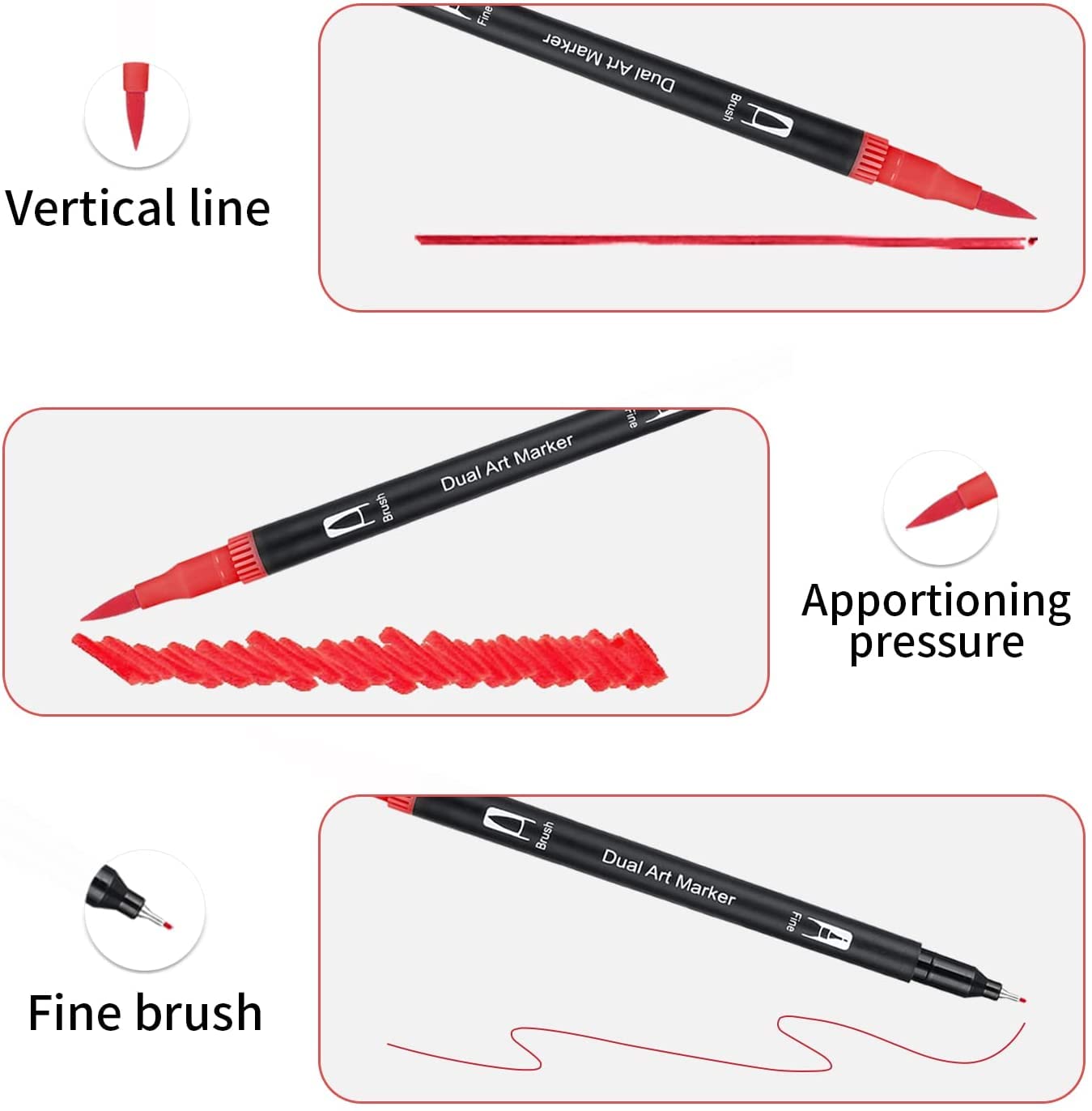 Unnderwiss Brush Pen Pennarelli Punta Fine Pennarelli Magici Marcatori 12 Colori Penne Colorate A Do 137808s