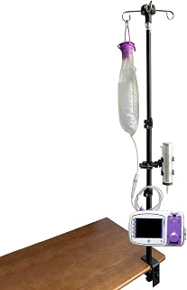 UISKOOPW Portable Feeding Tube Stand for Infinity Kangaroo Pumps - 43" Adjustable Clamp Holder for NG/G Tubes, Gravity Syringe IV Pole