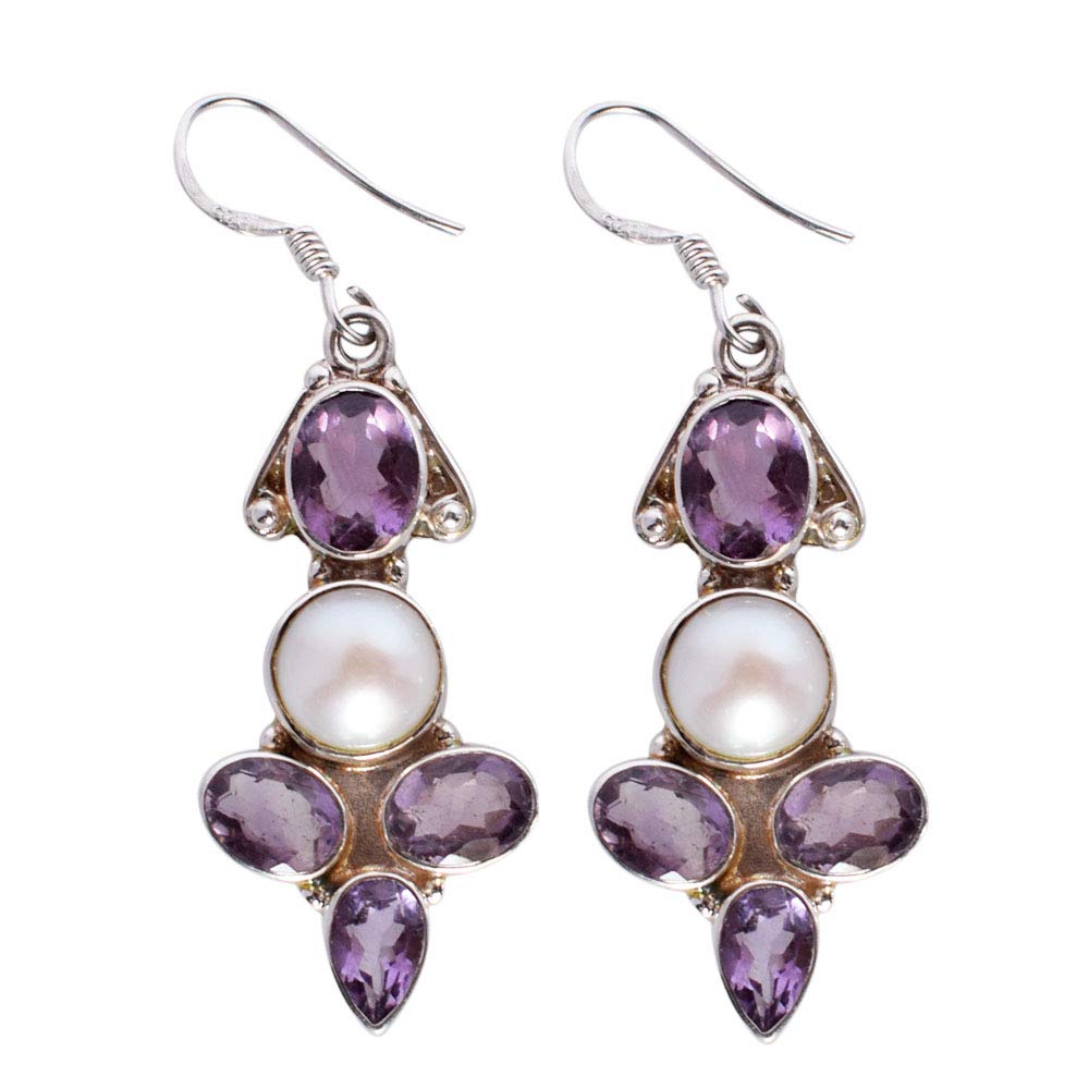 Boucles d'oreilles améthyste en argent 925, le cadeau d'anniversaire idéal - 7