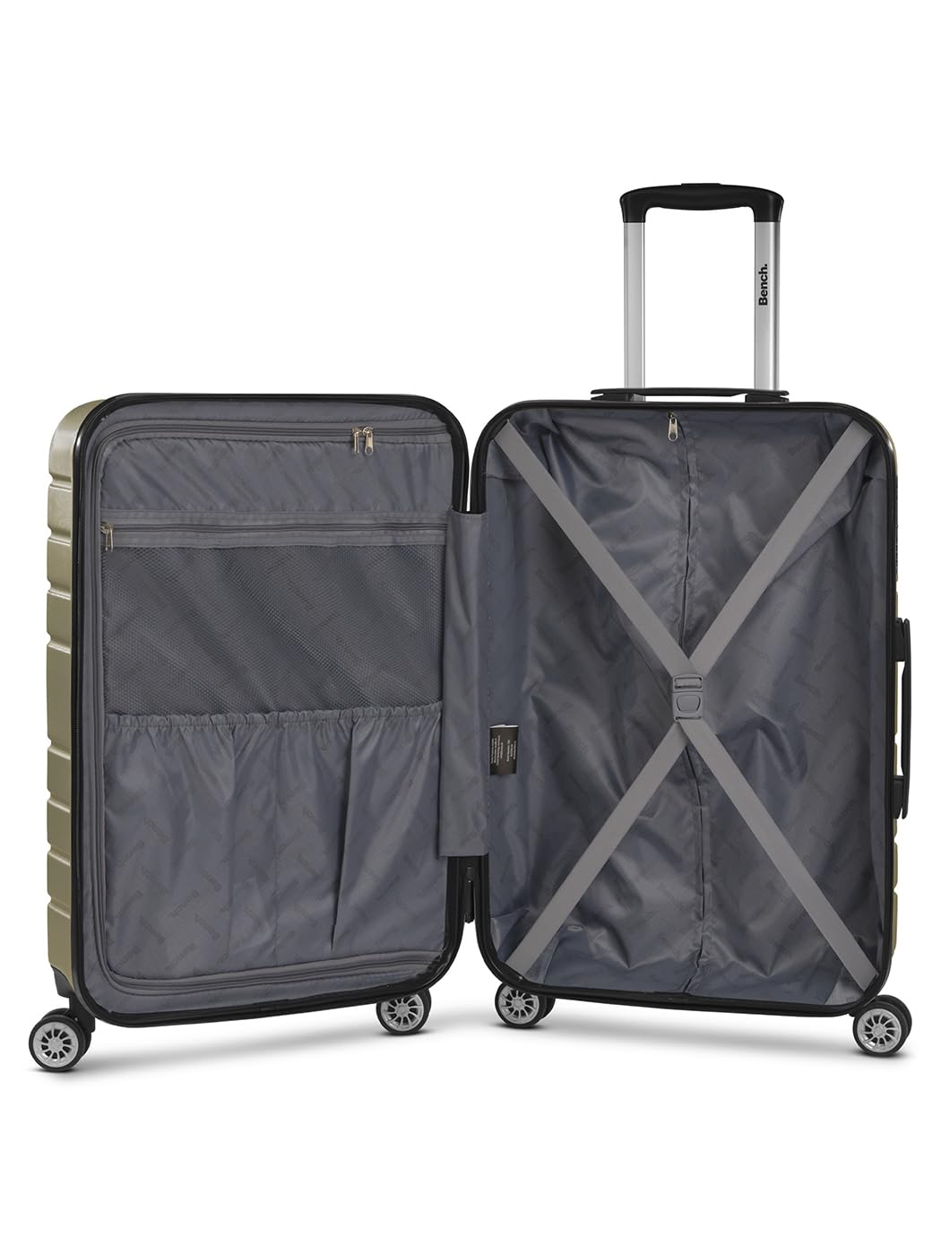 Bench Seattle_Parent, verde oliva scuro, 3-Set, Valigia con ruote doppie e lucchetto TSA