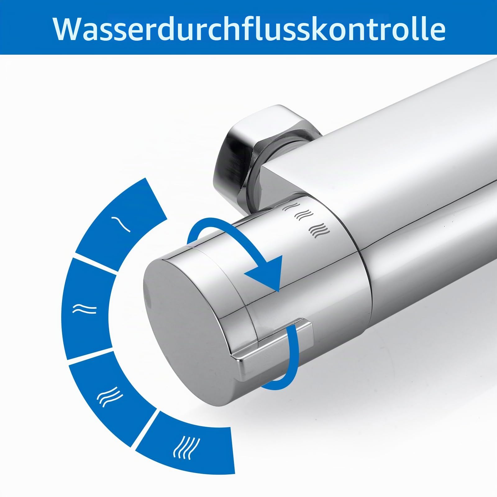 Duscharmatur mit Thermostat, Aufputz Duschthermostat, Chrom