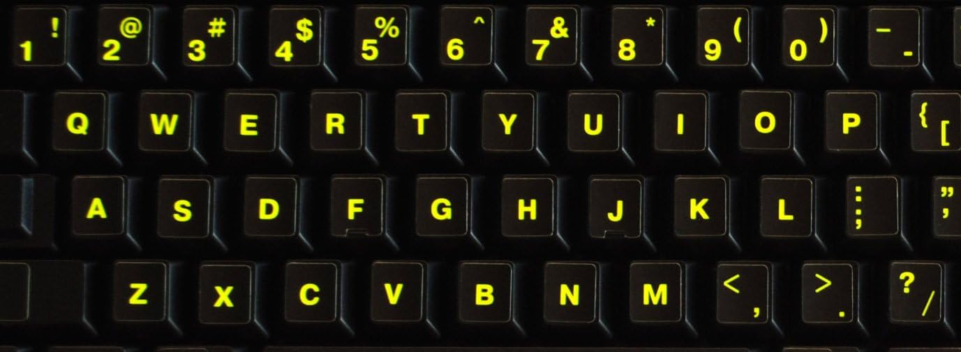 Glowing Reflective Fluorescent English US Lettering Keyboard Sticker