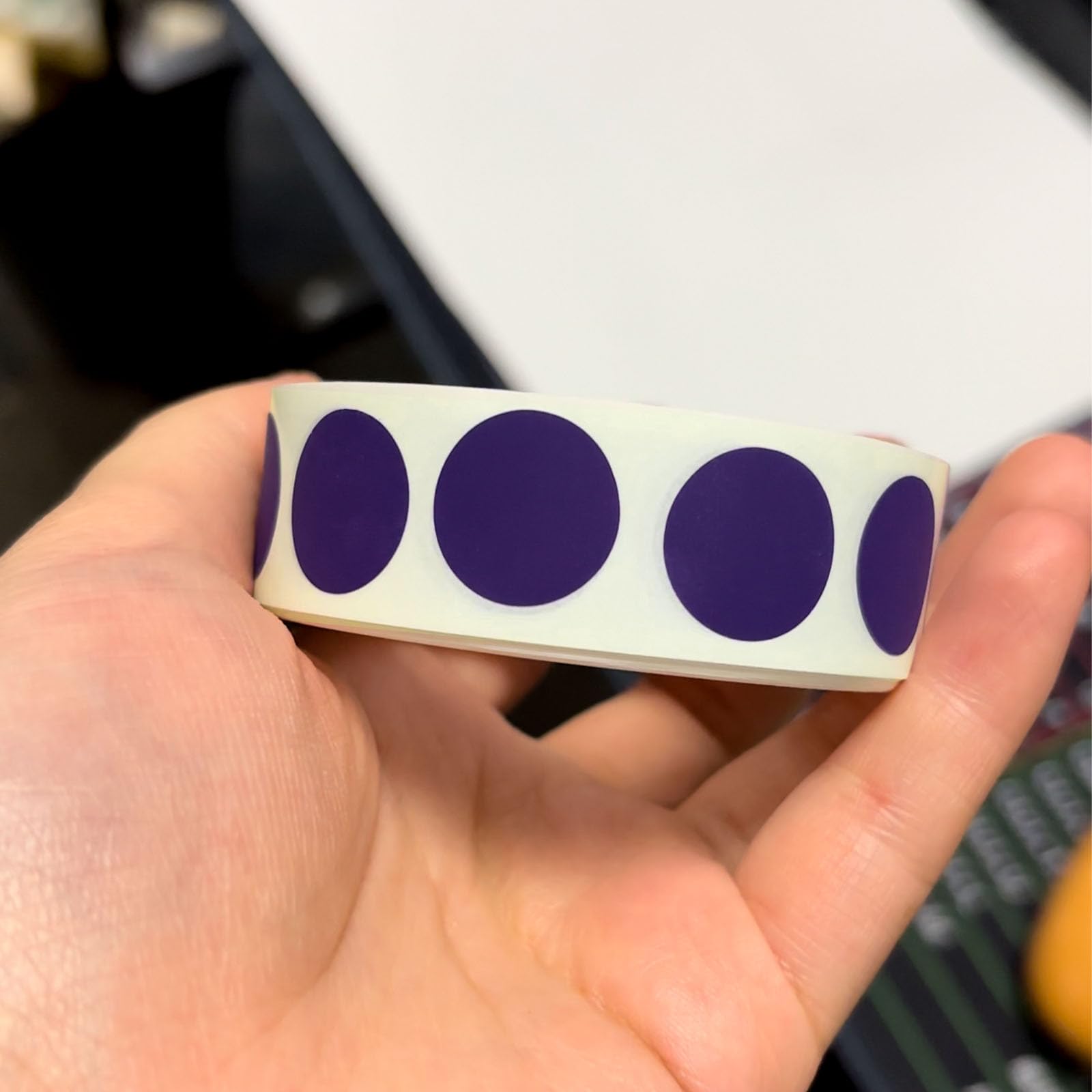 Adesivi antigraffio 1000 pezzi Etichetta adesiva di sicurezza 16mm*16mm viola rotondo for fai da te
