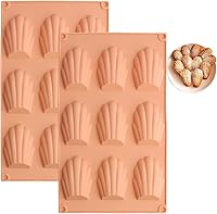 Vista 1 de Meajore Madeleine - Molde de silicona para hacer galletas Madeline, molde antiadherente para hacer galletas Madeleine (bronce)