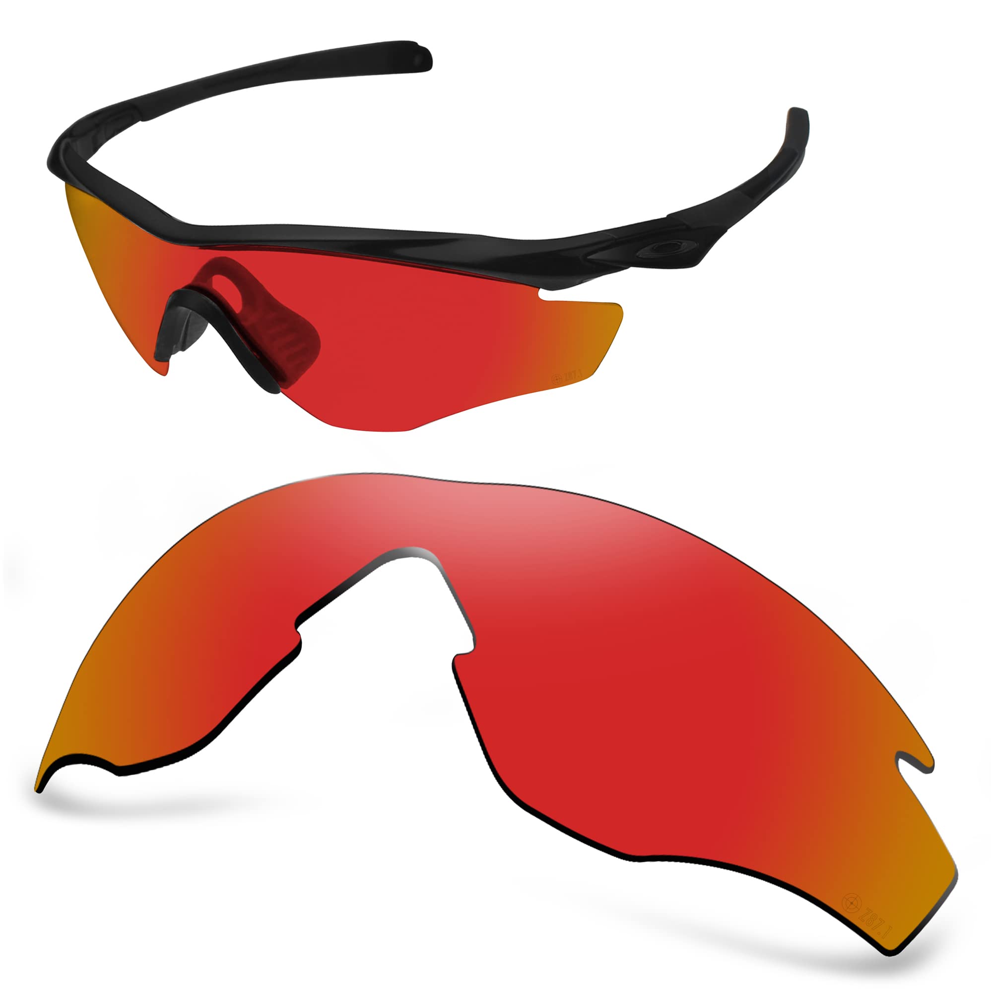 AOZAN ANSI Z87.1 Polarized Replacement Lenses For Oakley M2 Frame Sunglasses - Electric Crimson