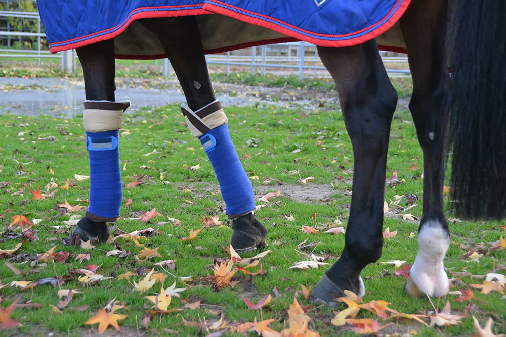 LOVEHORSES Wellness Technology - Bio-Keramik BANDAGIERUNTERLAGEN für Vorder- und Hinterläufe - MEDIUM cm. H 45 x B 63, Blue Navy