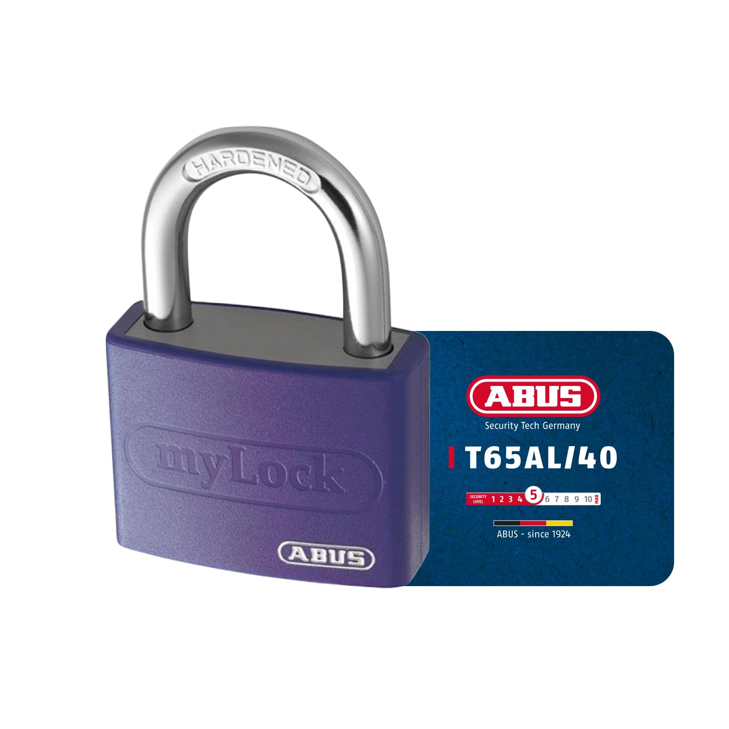 Cadenas à broche ABUS T65AL/40 violet inscriptible pour ne plus perdre son casier