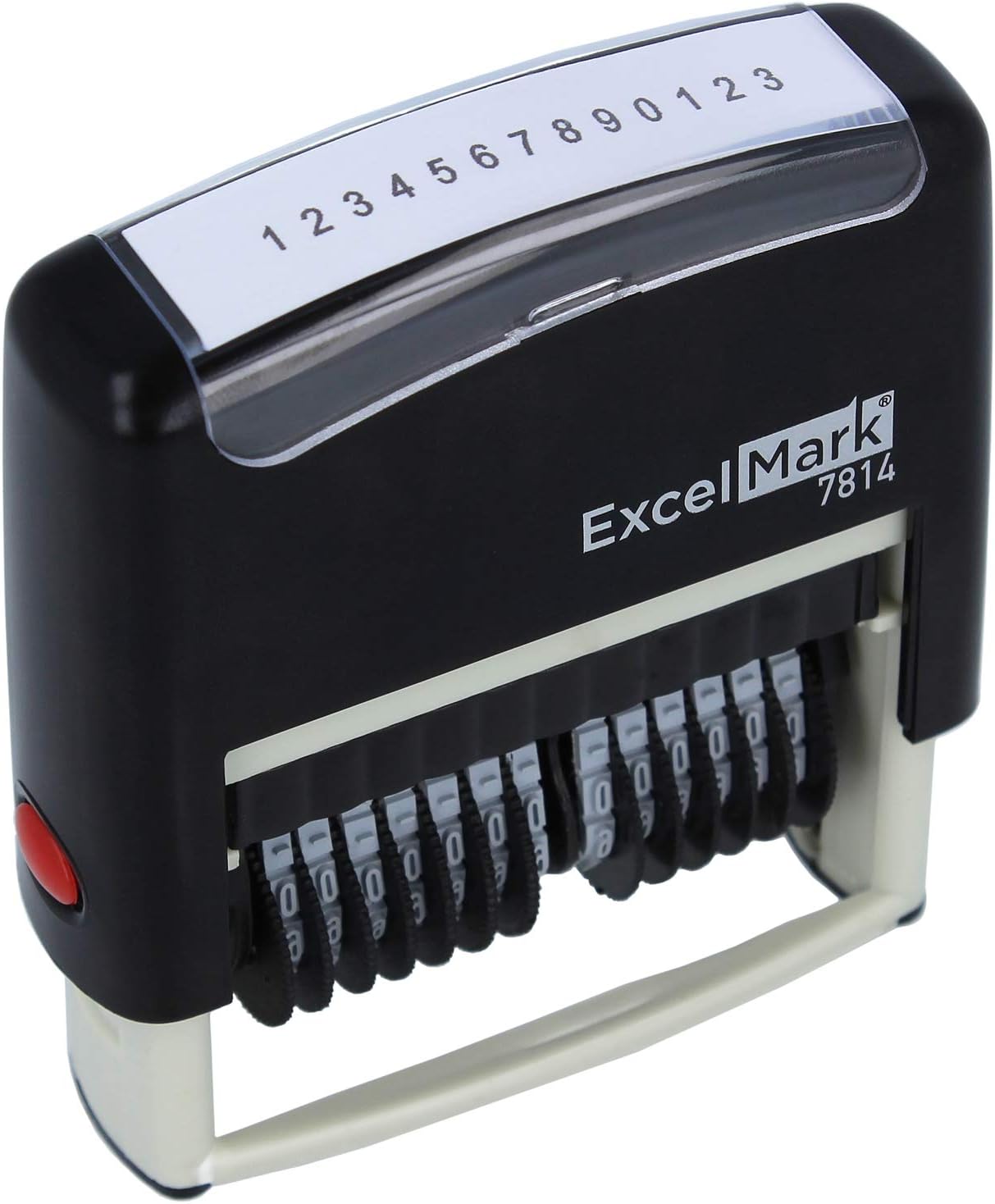 13 Band Self-Inking Number Stamp - 2" x 1/4" Impression - Black Ink (7814)