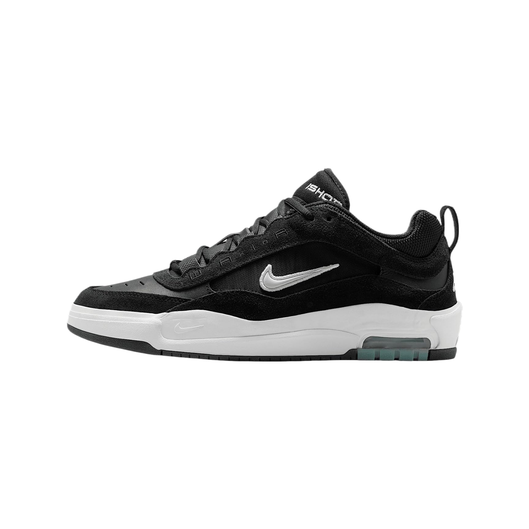 White Black Air Max Ishod Wair Leather Suede Skate Shoes by Nike SB