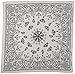 ZANheadgear Premium Bandanna, 100% Cotton, White Paisley