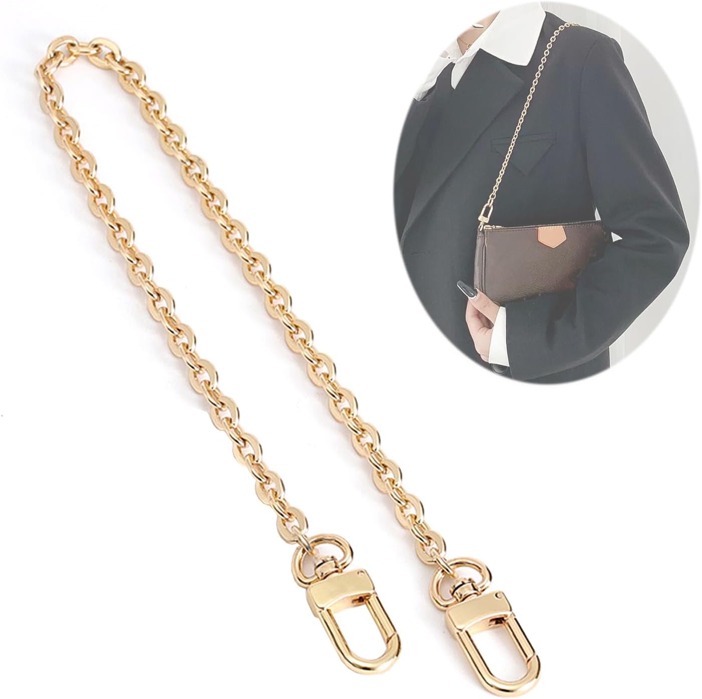 Purse Chain Strap Crossbody Gold Chain Shoulder Bag Replacement Strap