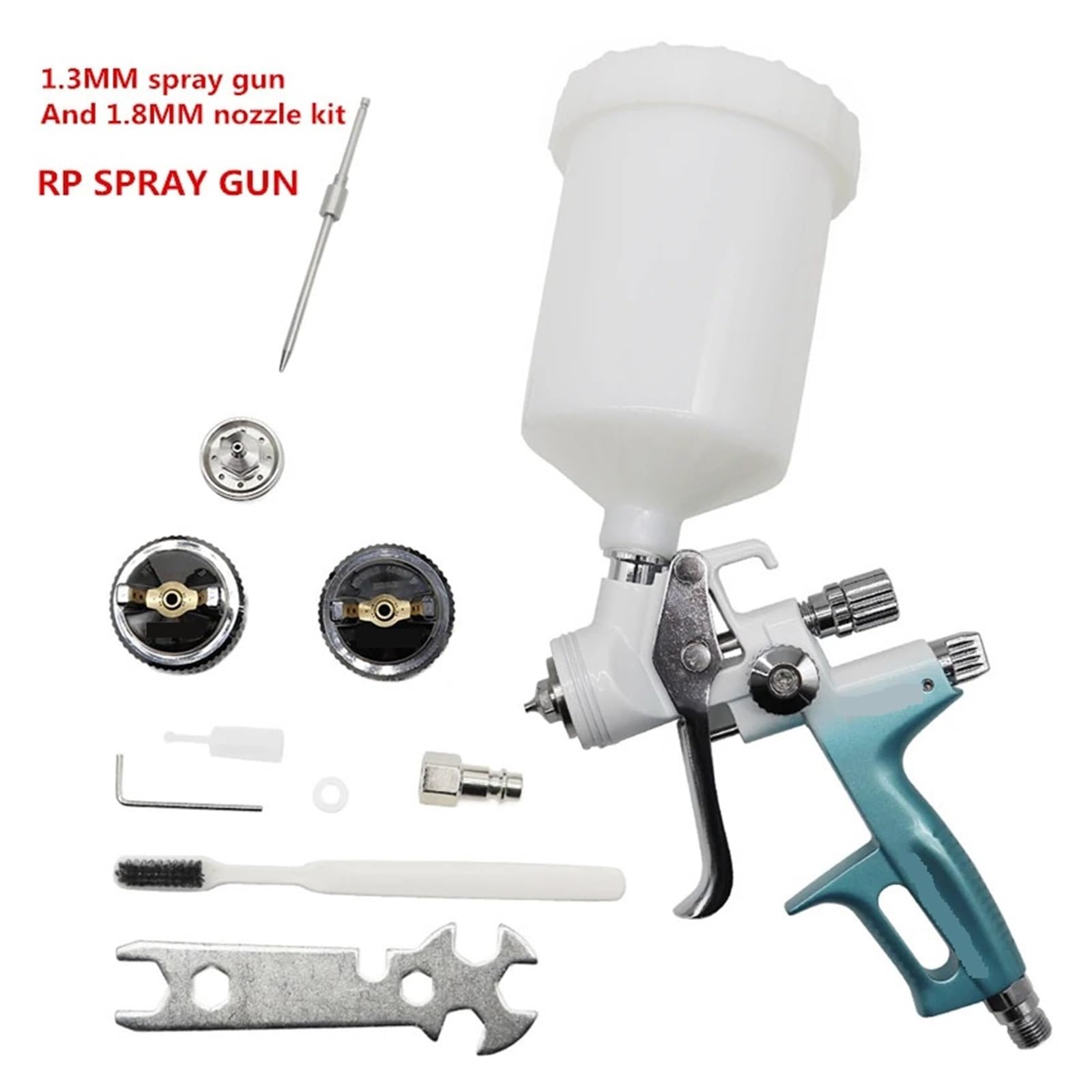 Pistolet Na Sprężone Powietrze 1.3mm Z Zestawem Dysz .8mm Naprawa Samochodów Do Malowania Natryskowego Aerograf Samochodu 4000B Wysoka Precyzja Atomizacji(B)